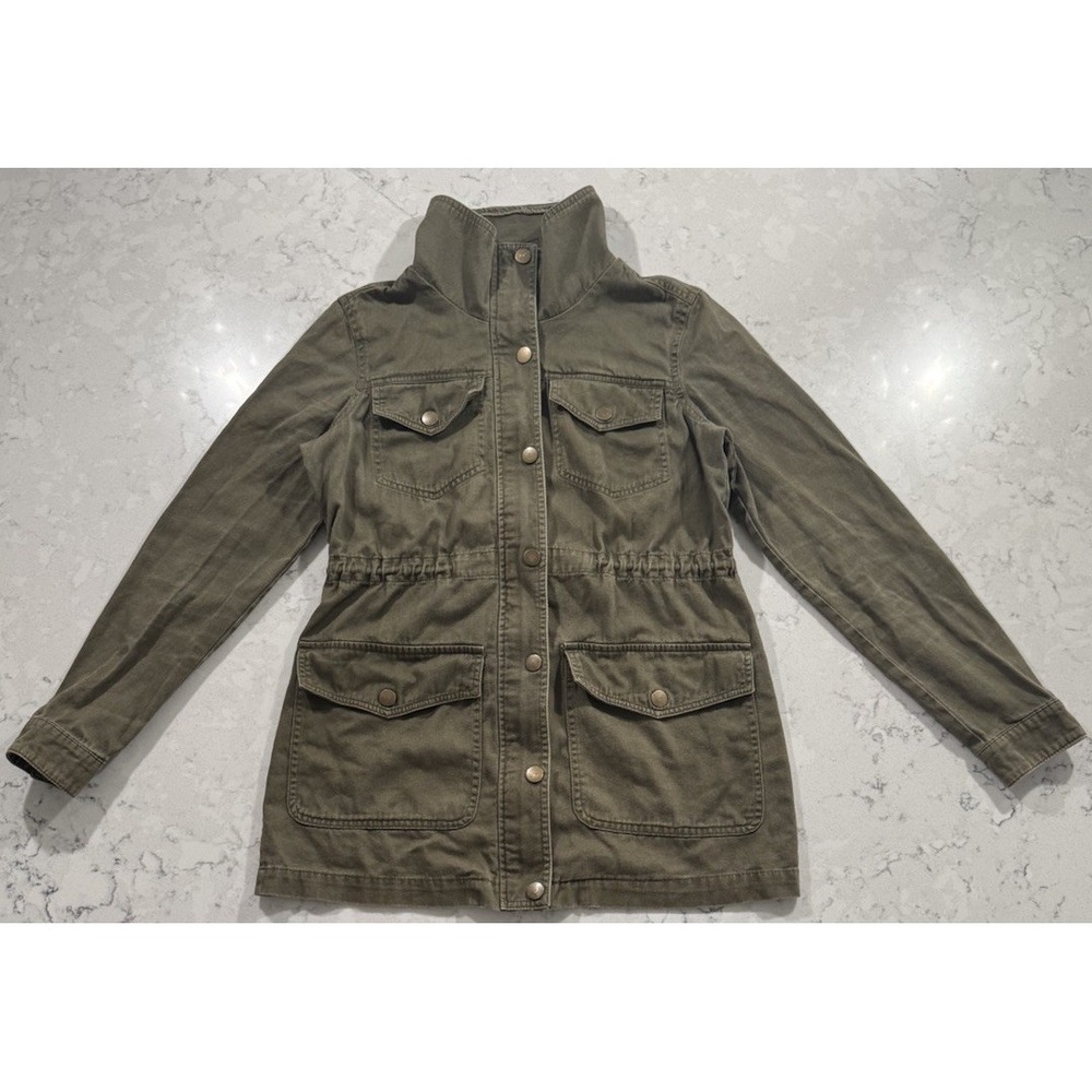 Brandon Thomas Utility Jacketā Womens Small Olive Green 100% Cotton Field Coat